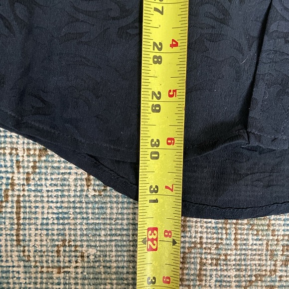 100% Silk Button Down w/ Subtle Stencil Print - Picture 7 of 7